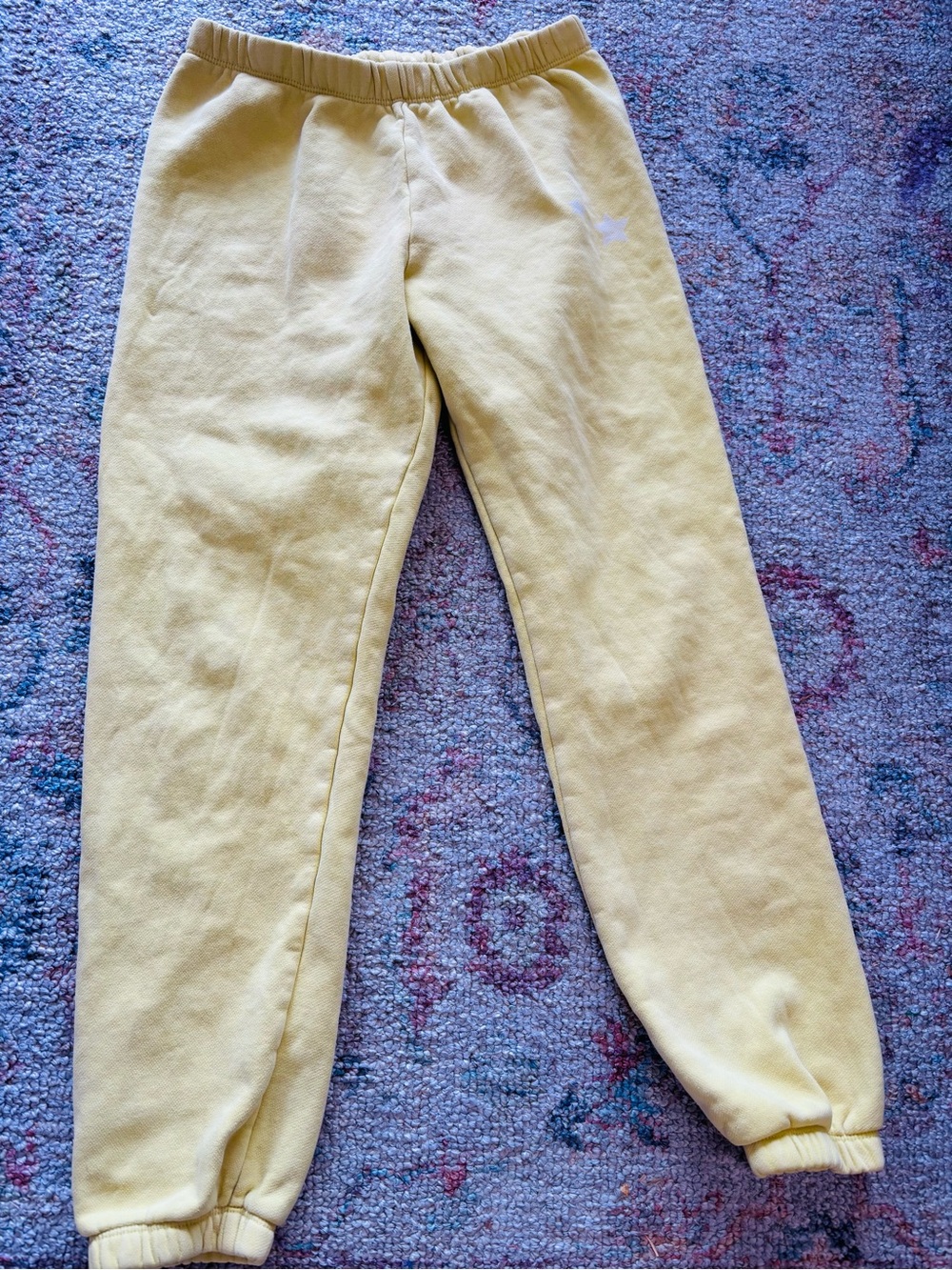 Spiritual Gangster Yellow Fleece Jogger Sweatpants XS Star Graphic Cozy Lounge